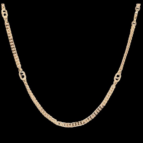 DIOR🔥 GOLD PLATED NECKLACE CD LOGO - Picture 2 of 5